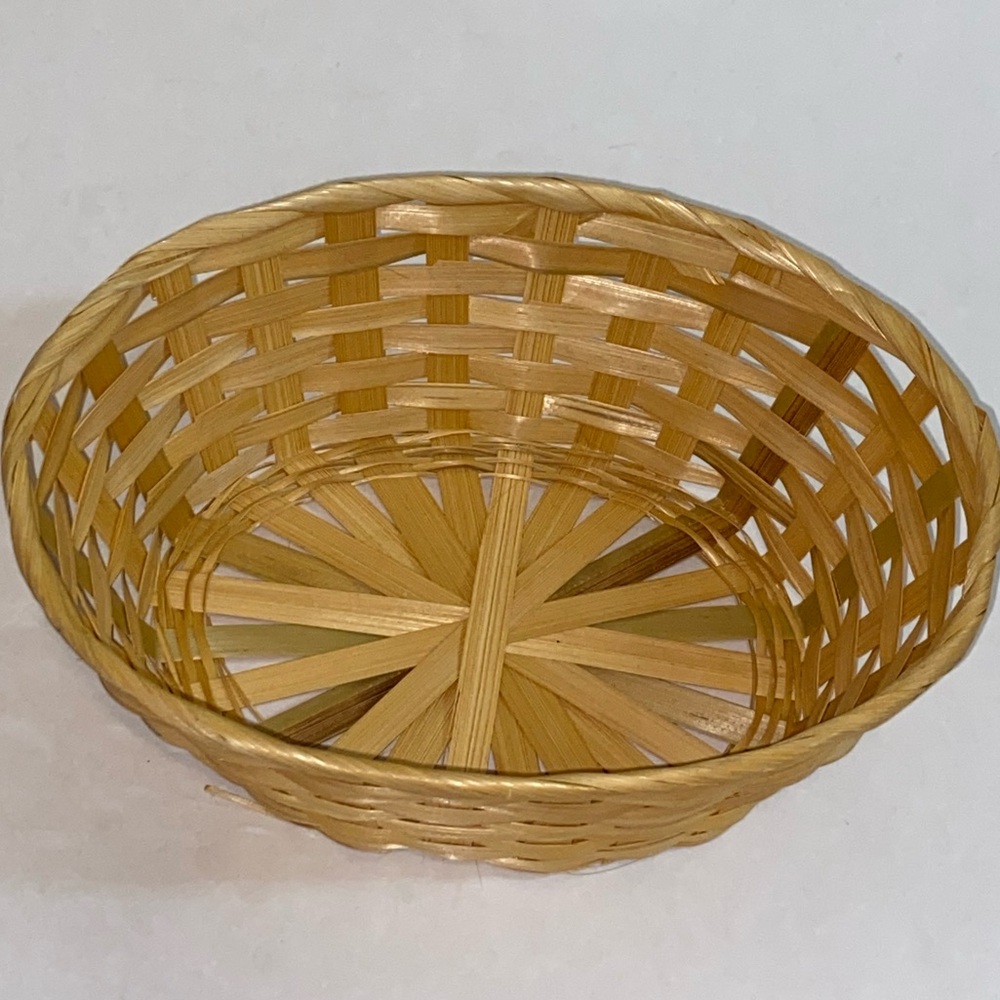 2/$30 Handwoven Round Wicker Basket in Natural Tan